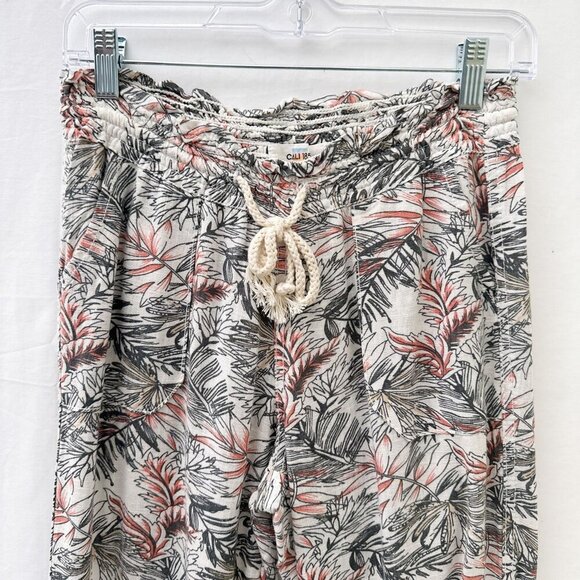 Cali 1850 Linen Blend Straight Leg Tropical Print Pants Drawstring Waist Women S - Picture 15 of 15